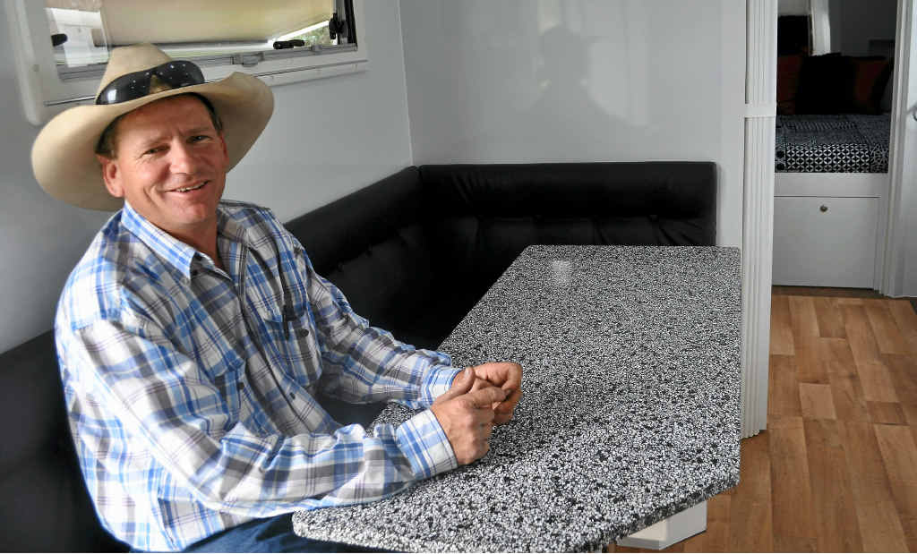 Terry Dwan gets comfortable in one of his top of the range goosenecks trucks.